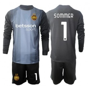 Inter Milan Yann Sommer #1 Goalkeeper Replica Home Stadium Kit for Kids 2025-26 Long Sleeve (+ pants)